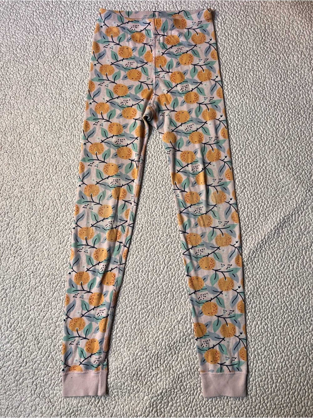Hanna Andersson Girls Pajama Pants Organic Cotton Orange 🍊 Print Sleepwear Sz 12